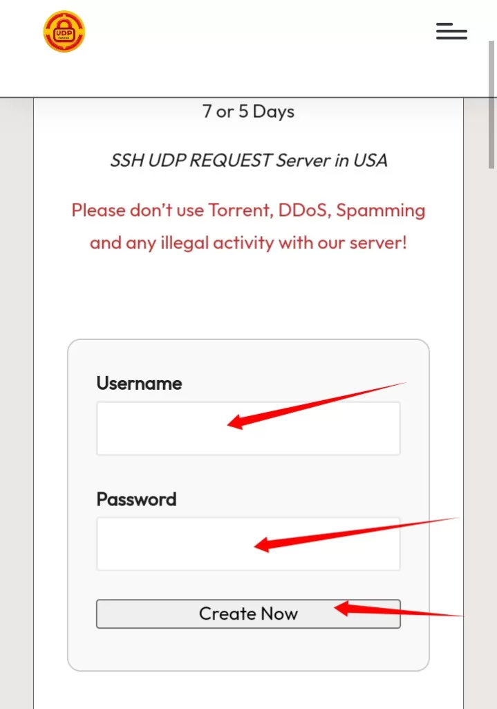 create udp premium account